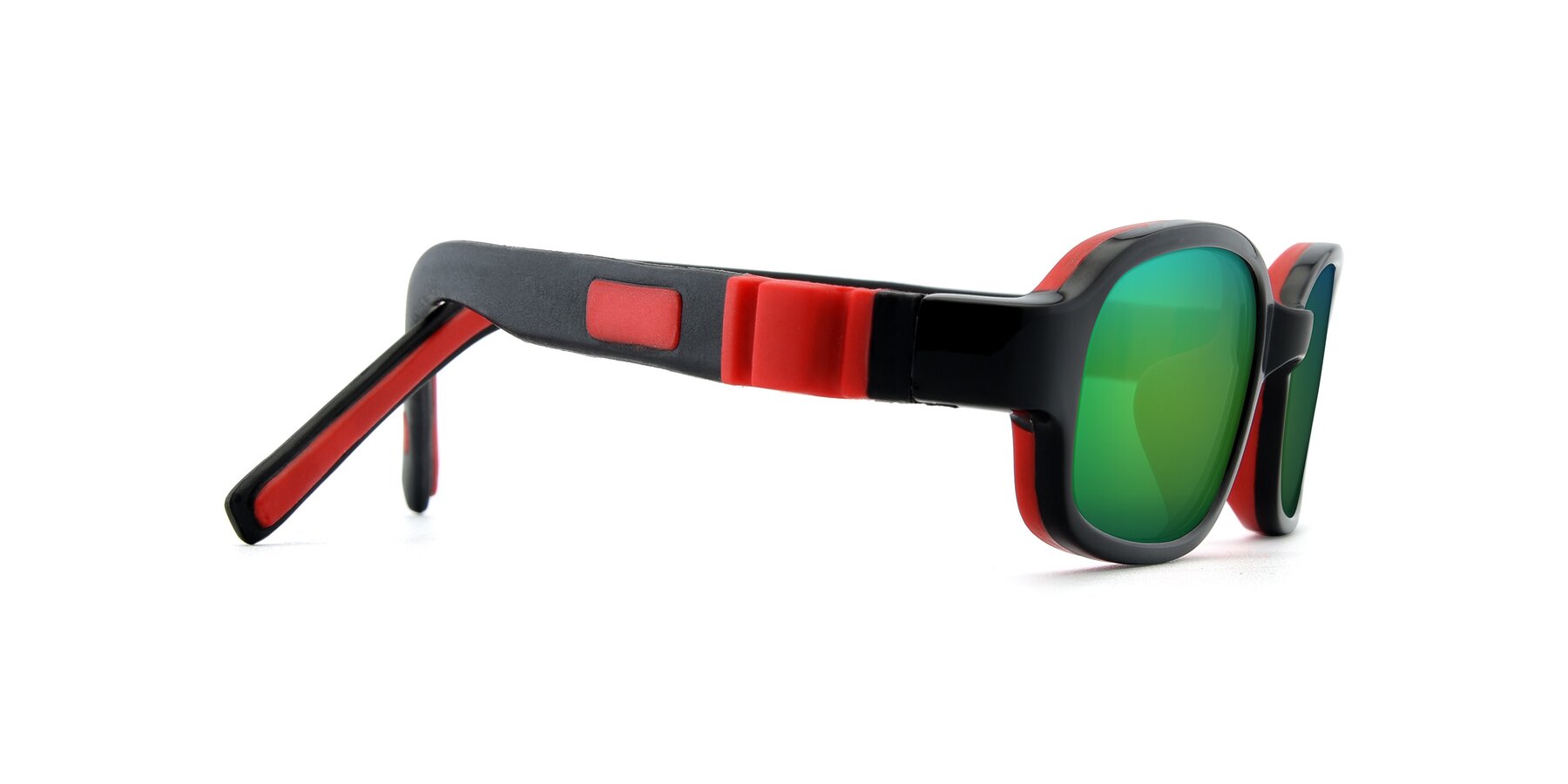 Side of 515 in Black-Red with Green Mirrored Lenses
