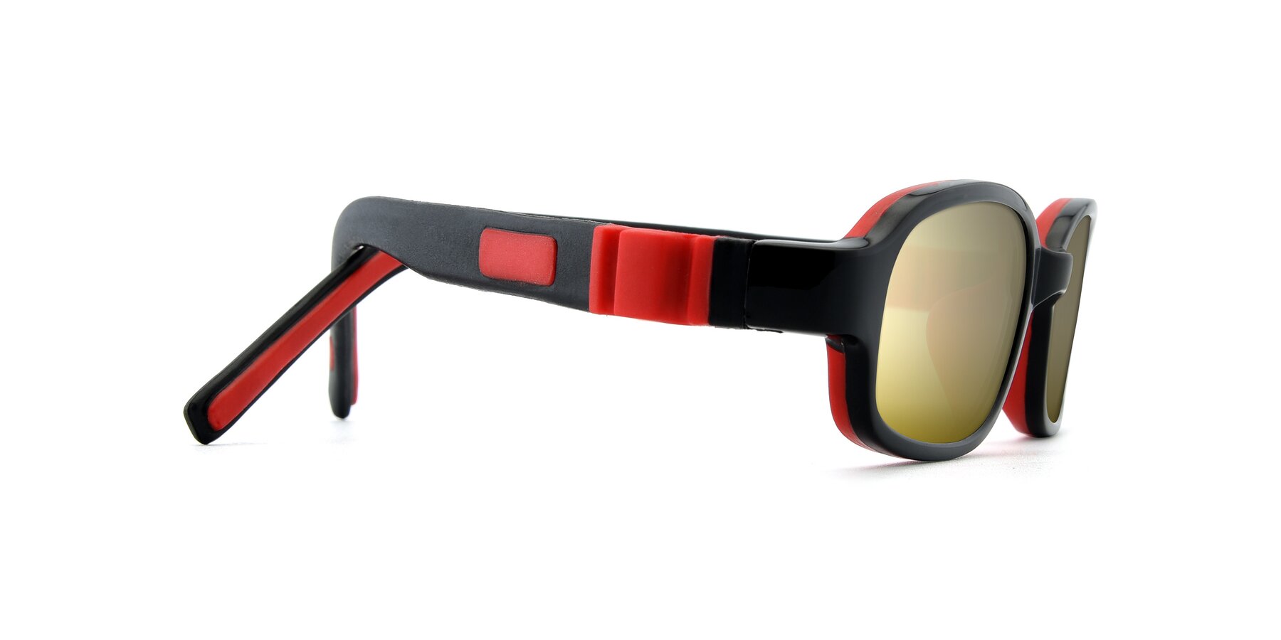 Side of 515 in Black-Red with Gold Mirrored Lenses