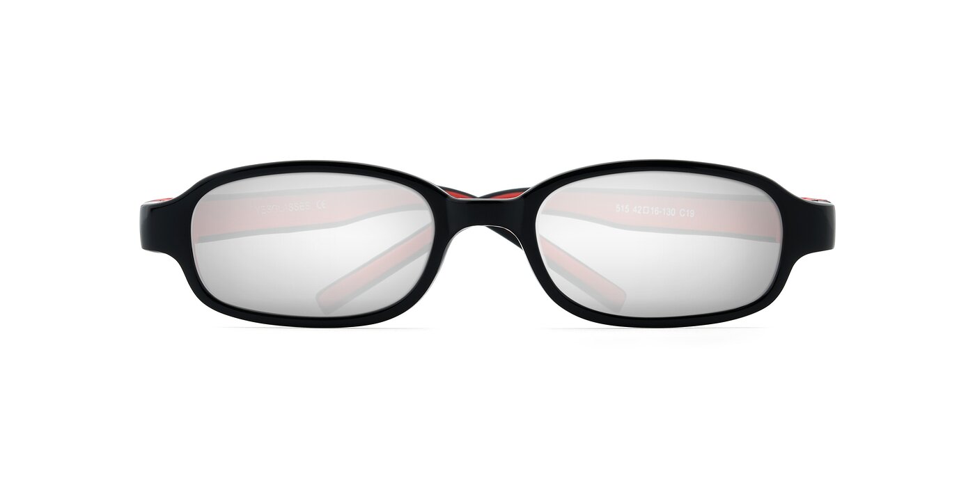 515 - Black / Red Flash Mirrored Sunglasses