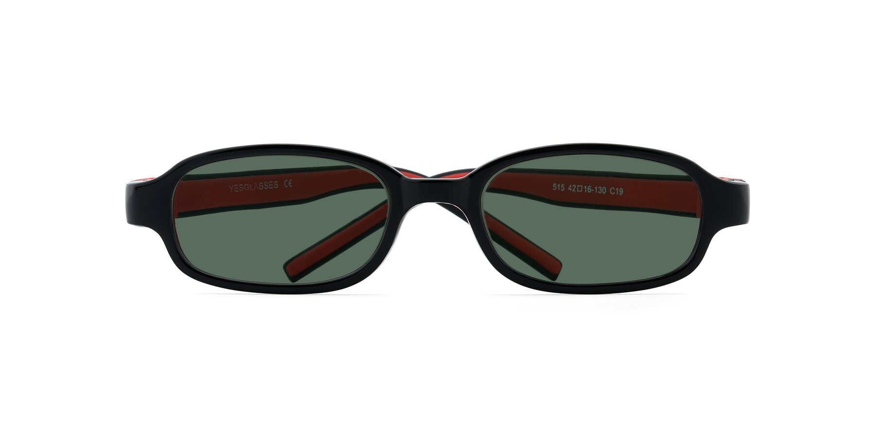 Folded Front of 515 in Black-Red with Green Polarized Lenses