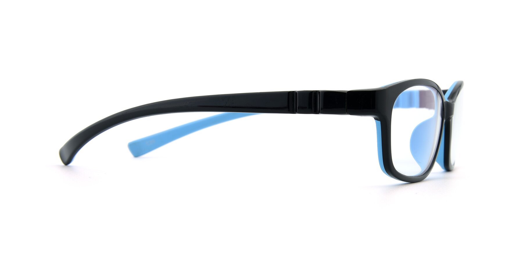 Side of 556 in Black-Sky Blue with Clear Blue Light Blocking Lenses