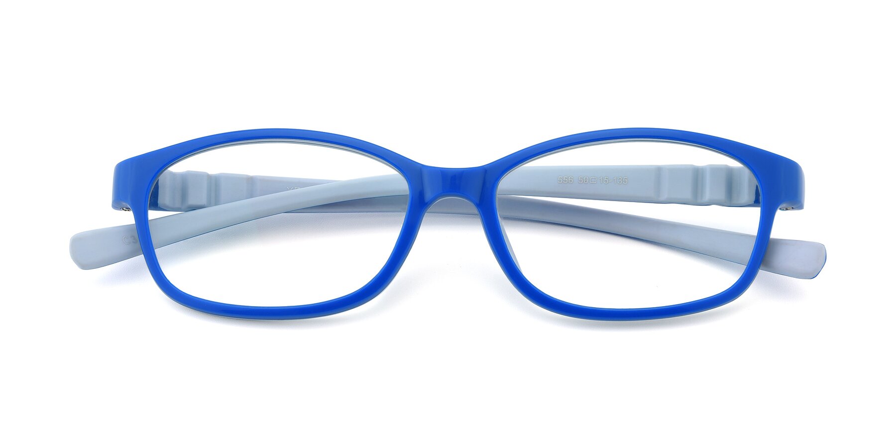 Folded Front of 556 in Blue-Gray with Clear Blue Light Blocking Lenses