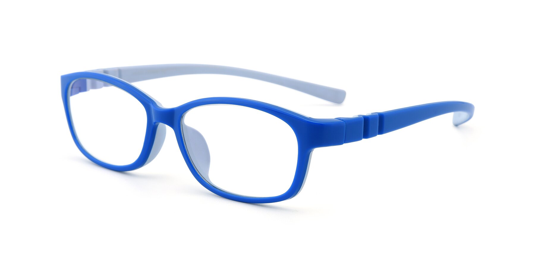 Angle of 556 in Blue-Gray with Clear Blue Light Blocking Lenses