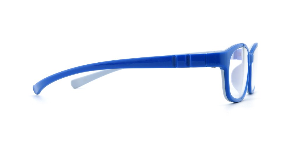 Blue Gray Flexible Silicone Rectangle Eyeglasses 556
