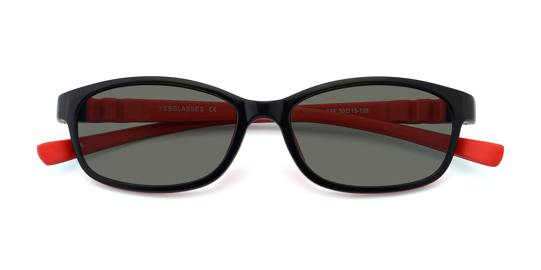 Folded Front of 556 in Black-Red with Gray Polarized Lenses