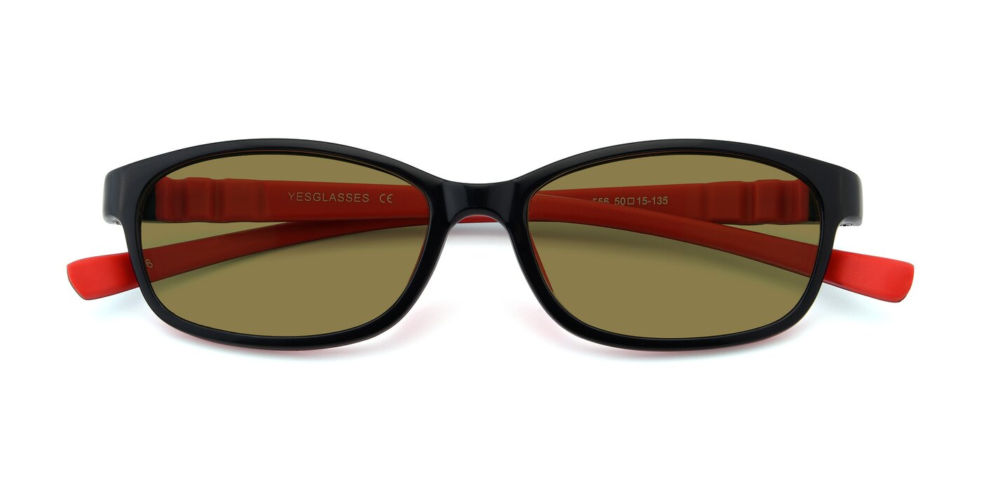 556 - Black / Red Polarized Sunglasses