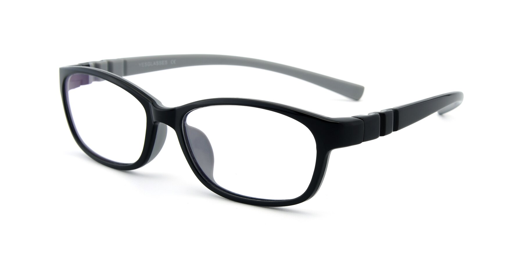 Angle of 556 in Black-Gray with Clear Eyeglass Lenses