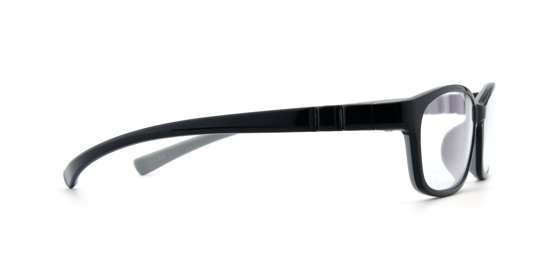 Side of 556 in Black-Gray with Clear Eyeglass Lenses