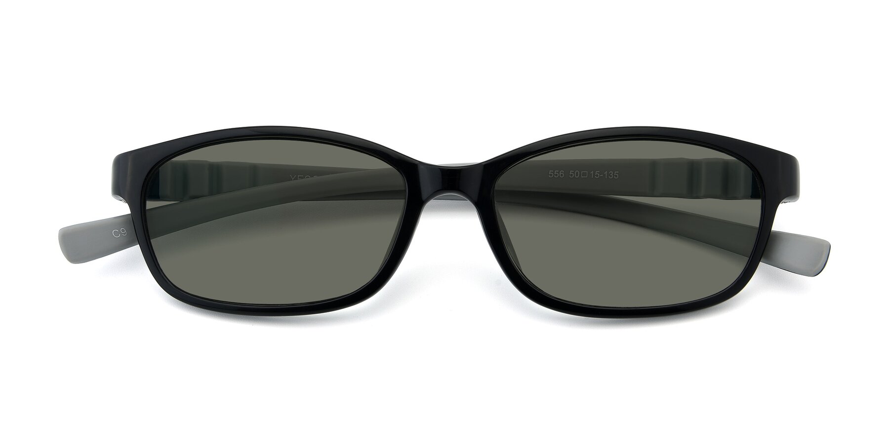 Folded Front of 556 in Black-Gray with Gray Polarized Lenses
