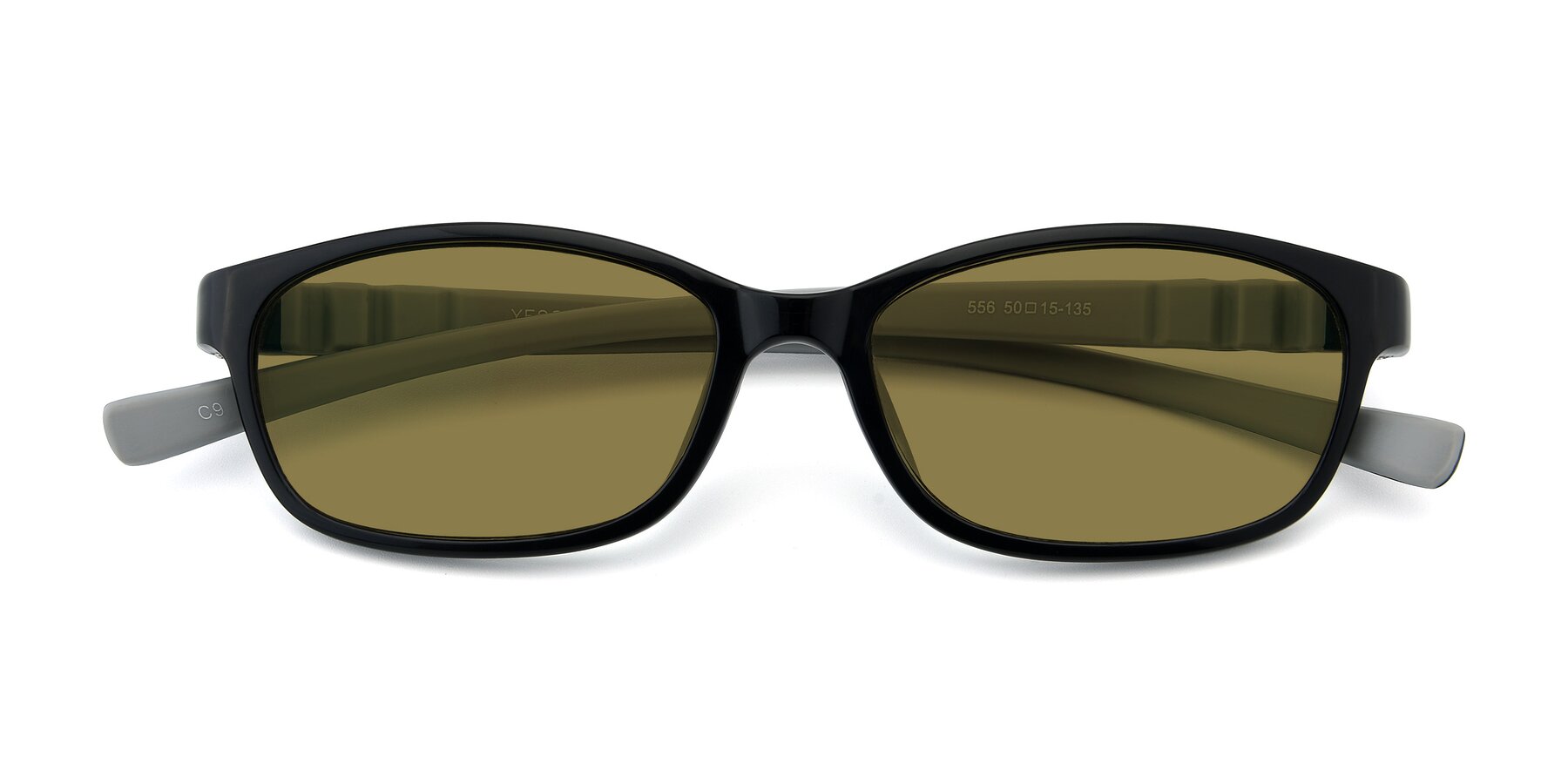 Folded Front of 556 in Black-Gray with Brown Polarized Lenses