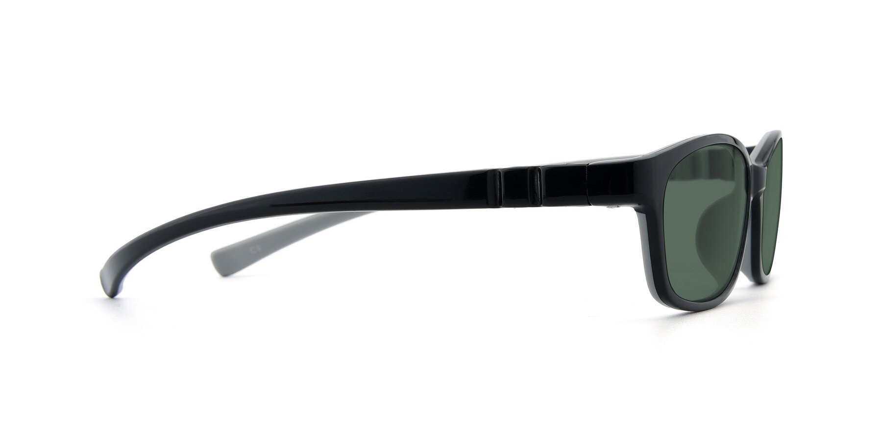 Side of 556 in Black-Gray with Green Polarized Lenses