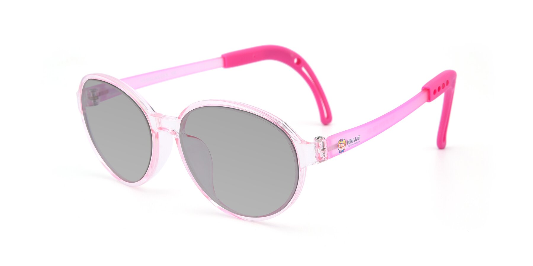 Angle of 1020 in Tranparent Pink with Light Gray Tinted Lenses