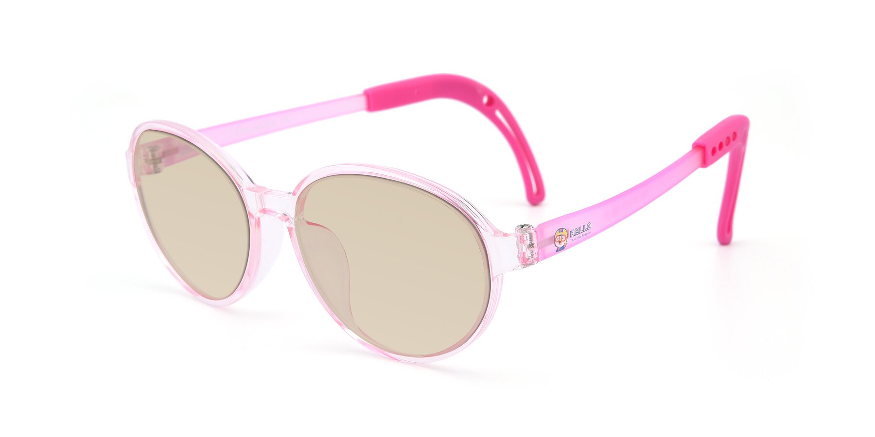 Angle of 1020 in Tranparent Pink with Light Brown Tinted Lenses