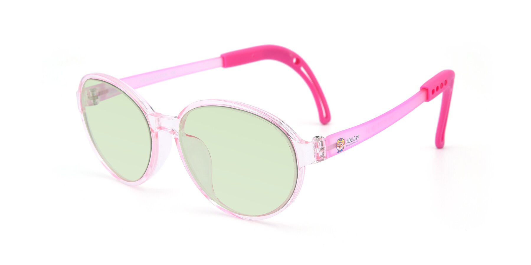 Angle of 1020 in Tranparent Pink with Light Green Tinted Lenses