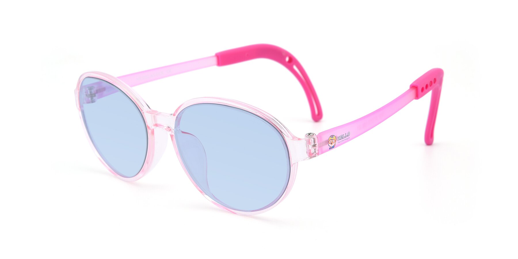 Angle of 1020 in Tranparent Pink with Light Blue Tinted Lenses