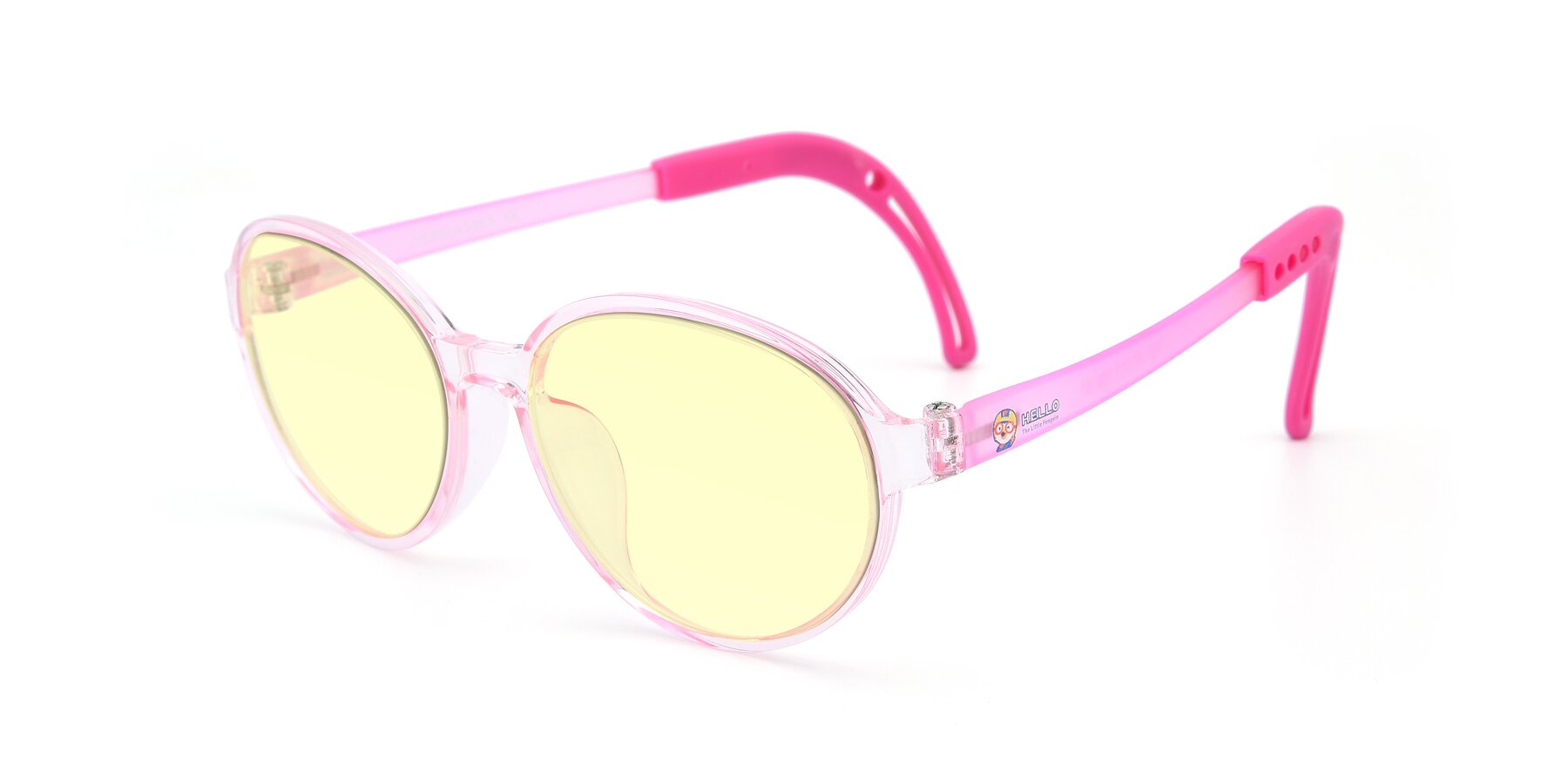 Angle of 1020 in Tranparent Pink with Light Yellow Tinted Lenses
