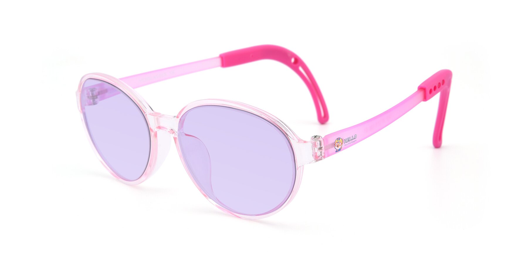 Angle of 1020 in Tranparent Pink with Light Purple Tinted Lenses