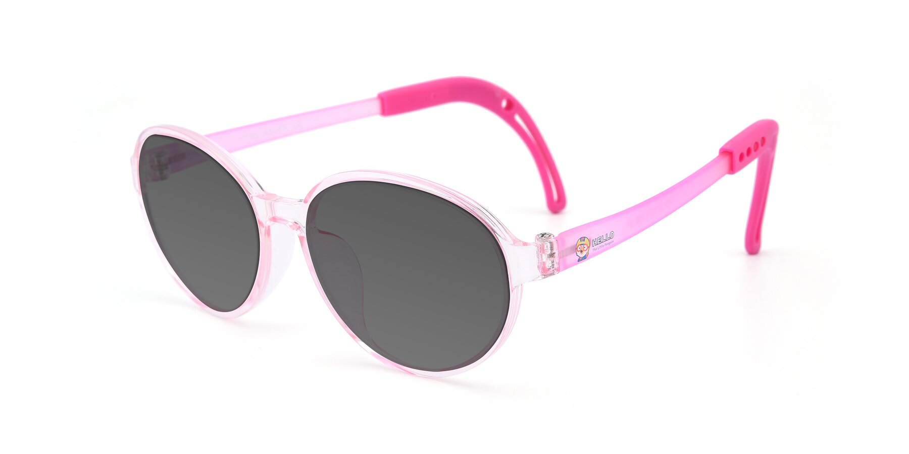 Angle of 1020 in Tranparent Pink with Medium Gray Tinted Lenses