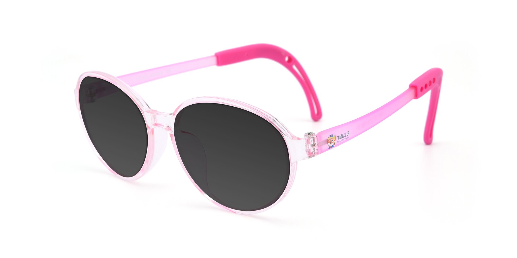 Angle of 1020 in Tranparent Pink with Gray Tinted Lenses