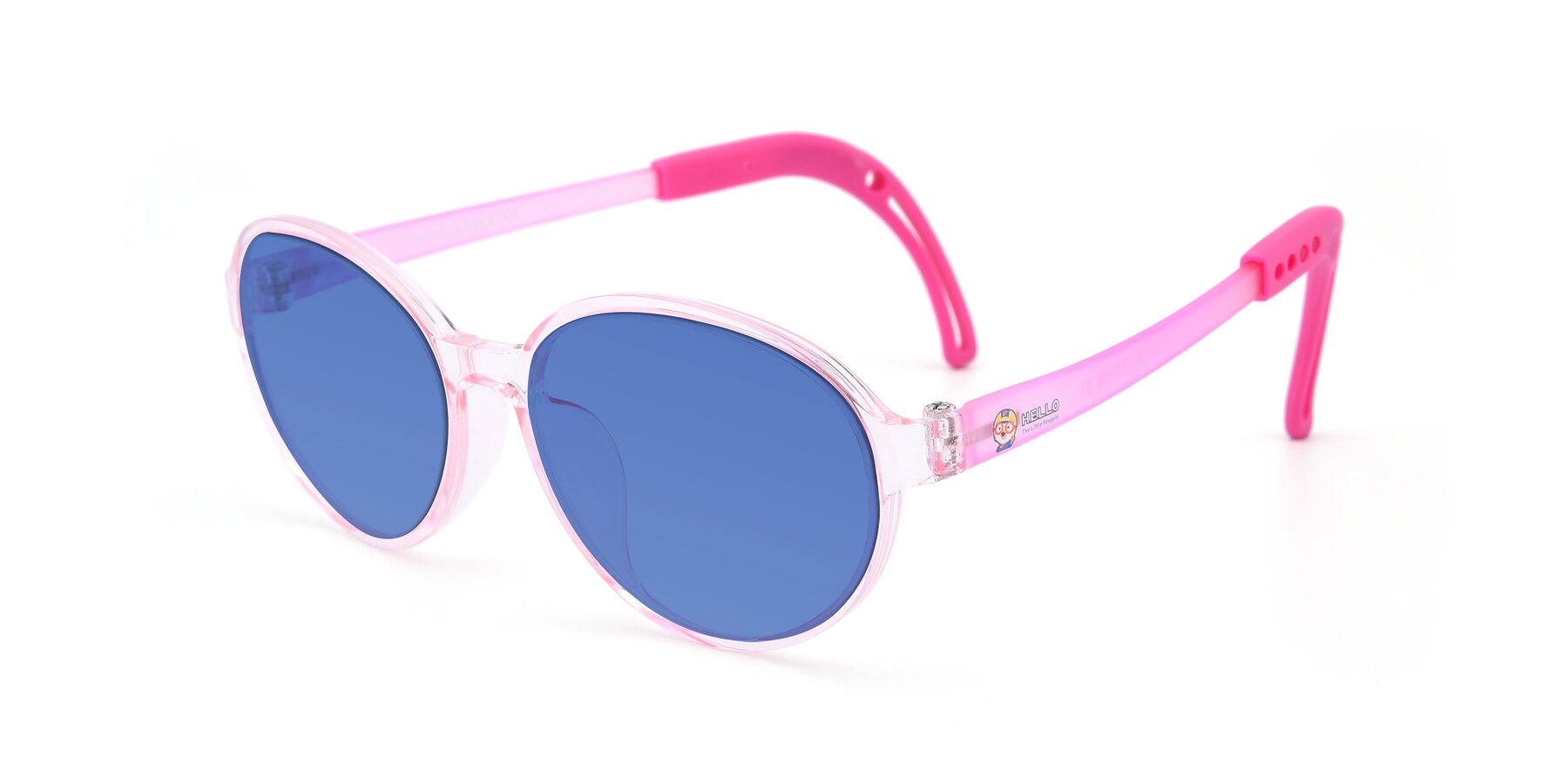 Angle of 1020 in Tranparent Pink with Blue Tinted Lenses