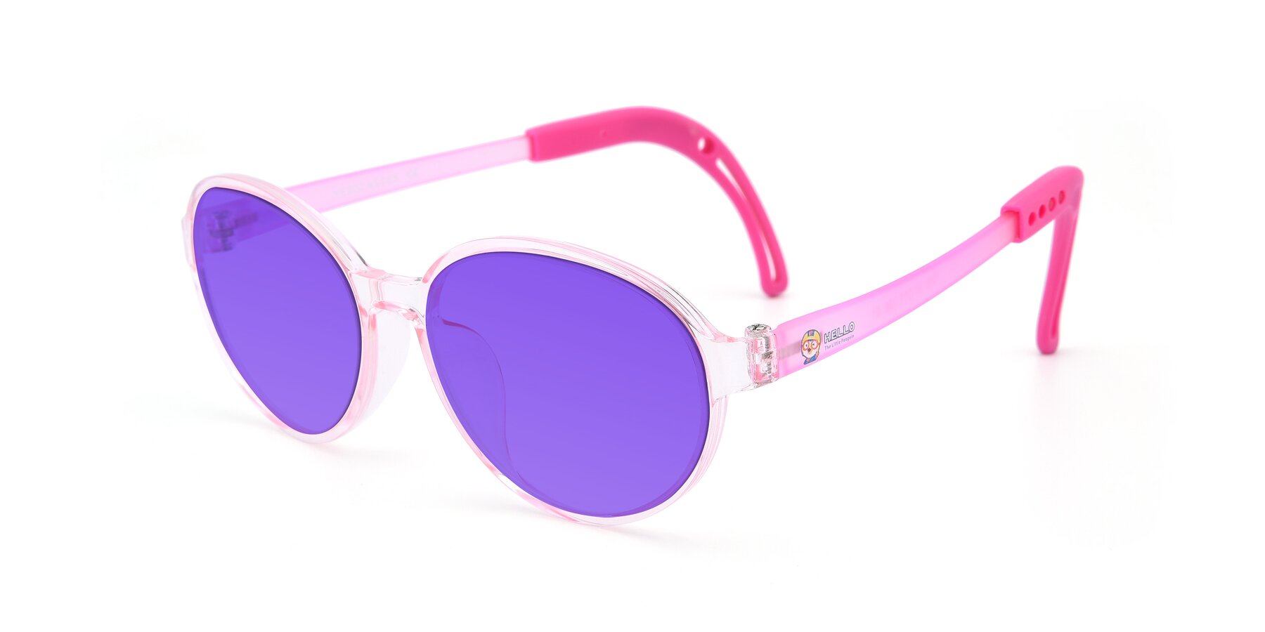 Angle of 1020 in Tranparent Pink with Purple Tinted Lenses