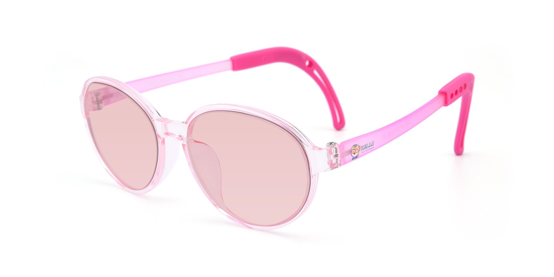 Angle of 1020 in Tranparent Pink with Light Garnet Tinted Lenses