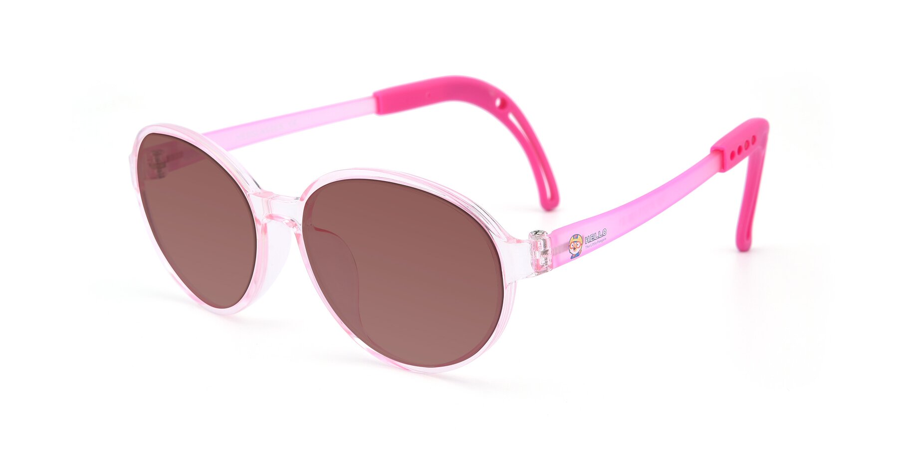 Angle of 1020 in Tranparent Pink with Garnet Tinted Lenses