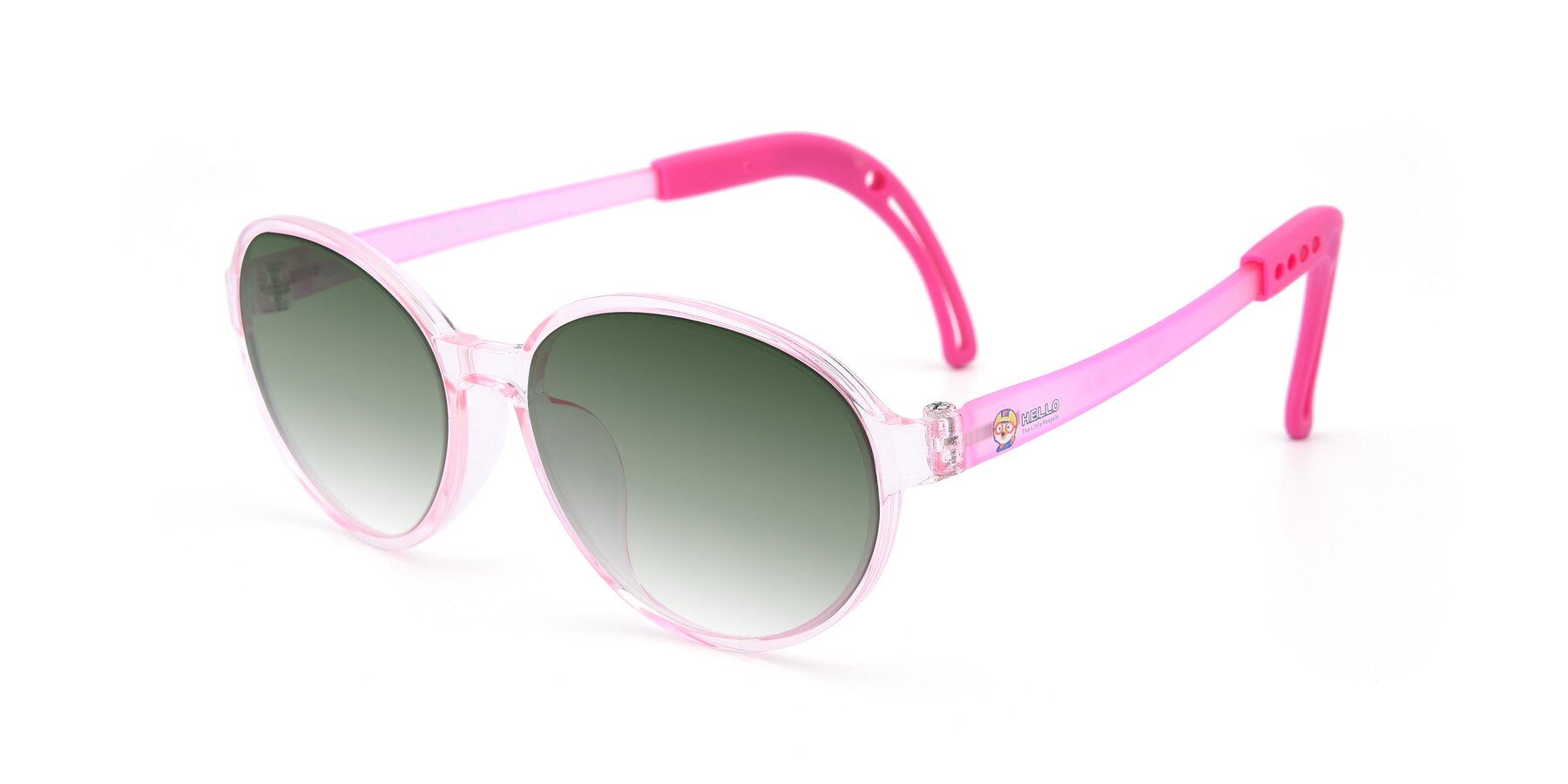 Angle of 1020 in Tranparent Pink with Green Gradient Lenses