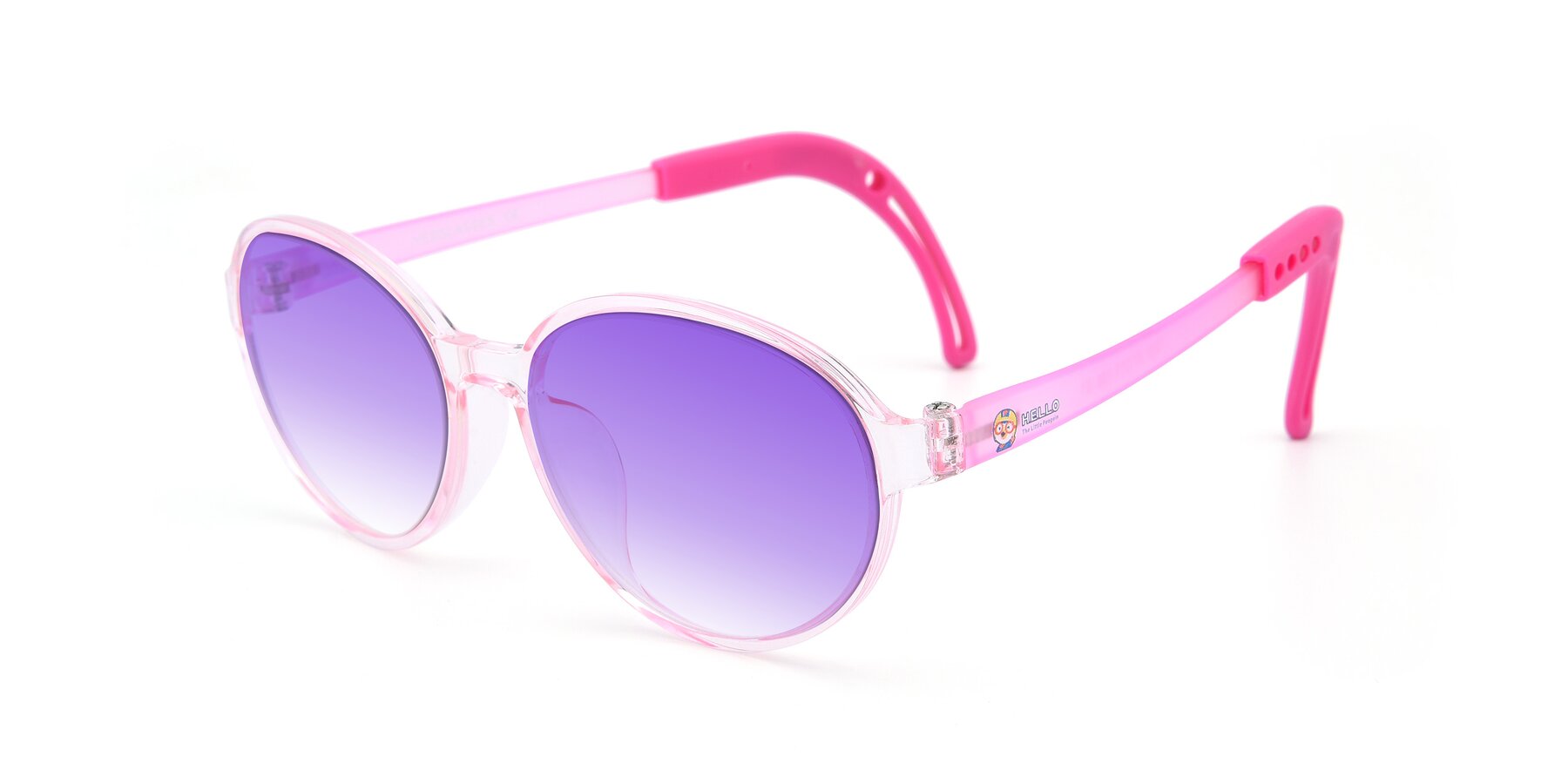Angle of 1020 in Tranparent Pink with Purple Gradient Lenses