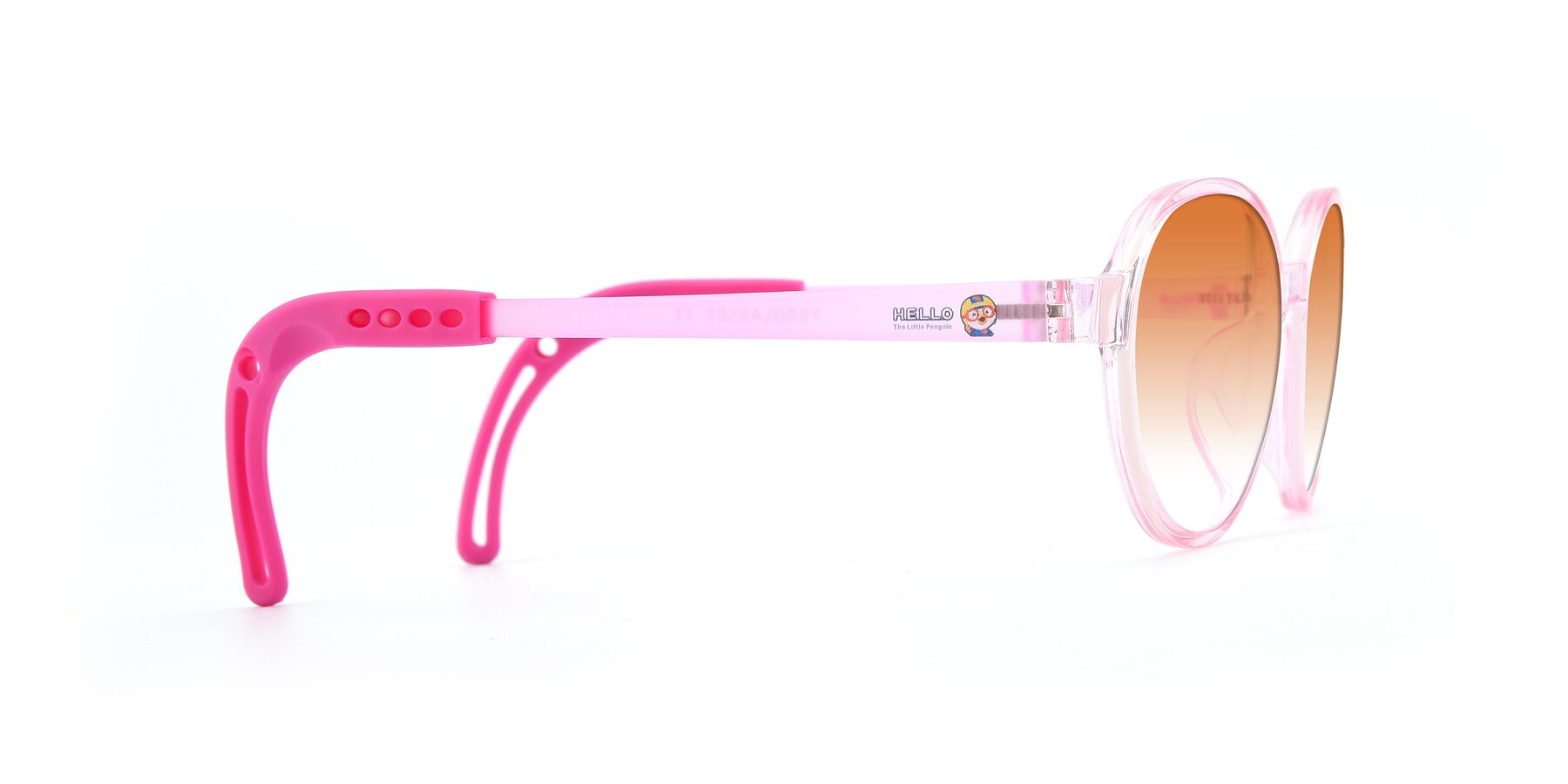 Side of 1020 in Tranparent Pink with Orange Gradient Lenses