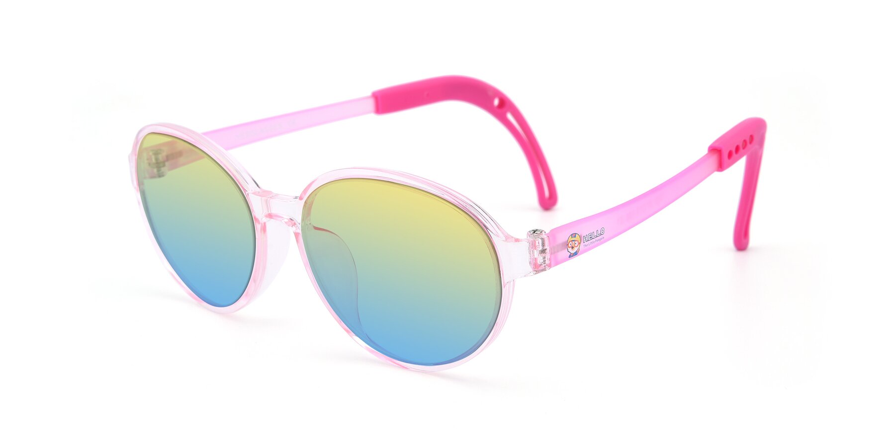 Angle of 1020 in Tranparent Pink with Yellow / Blue Gradient Lenses