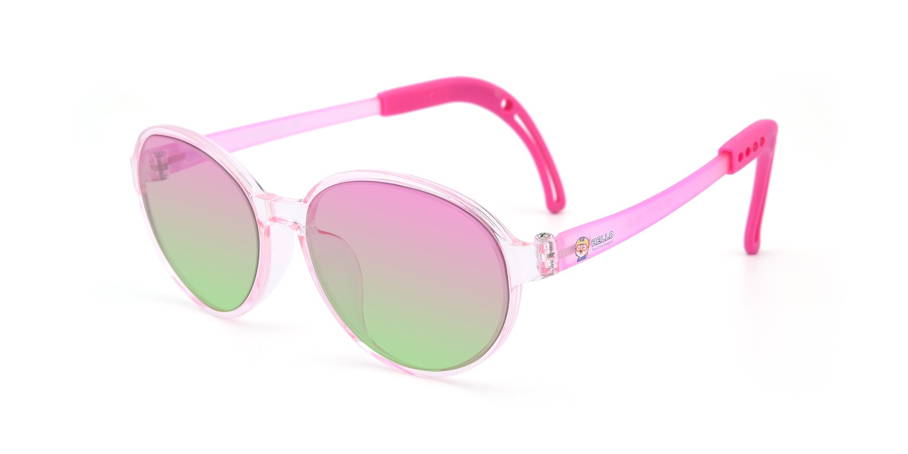 Angle of 1020 in Tranparent Pink with Pink / Green Gradient Lenses