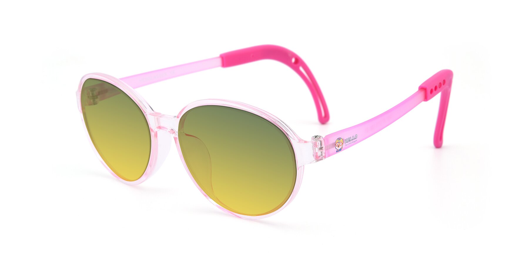 Angle of 1020 in Tranparent Pink with Green / Yellow Gradient Lenses