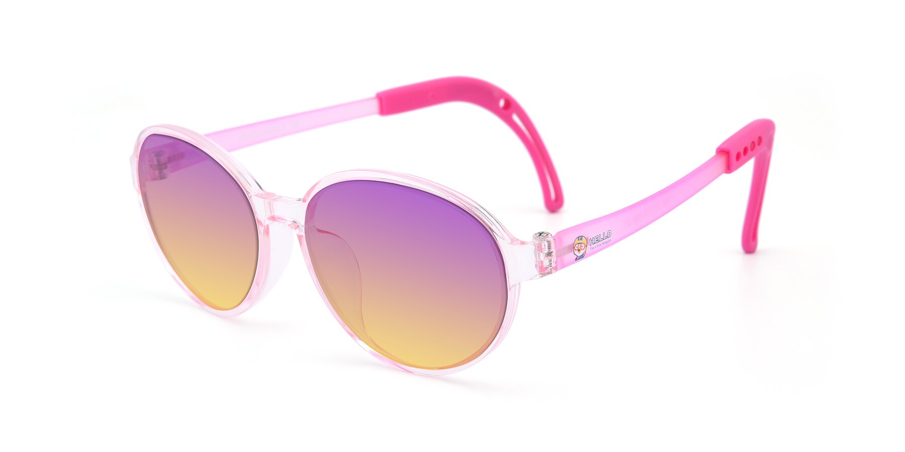 Angle of 1020 in Tranparent Pink with Purple / Yellow Gradient Lenses
