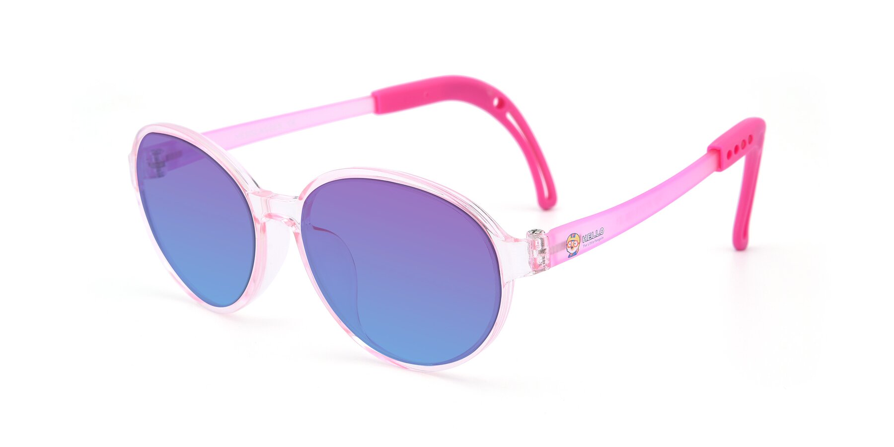 Angle of 1020 in Tranparent Pink with Purple / Blue Gradient Lenses