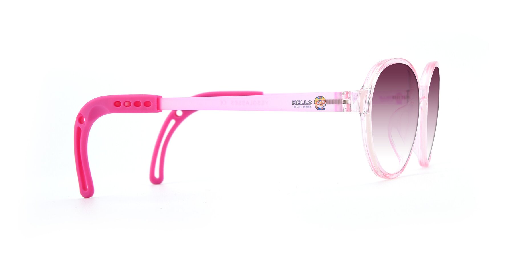 Side of 1020 in Tranparent Pink with Wine Gradient Lenses