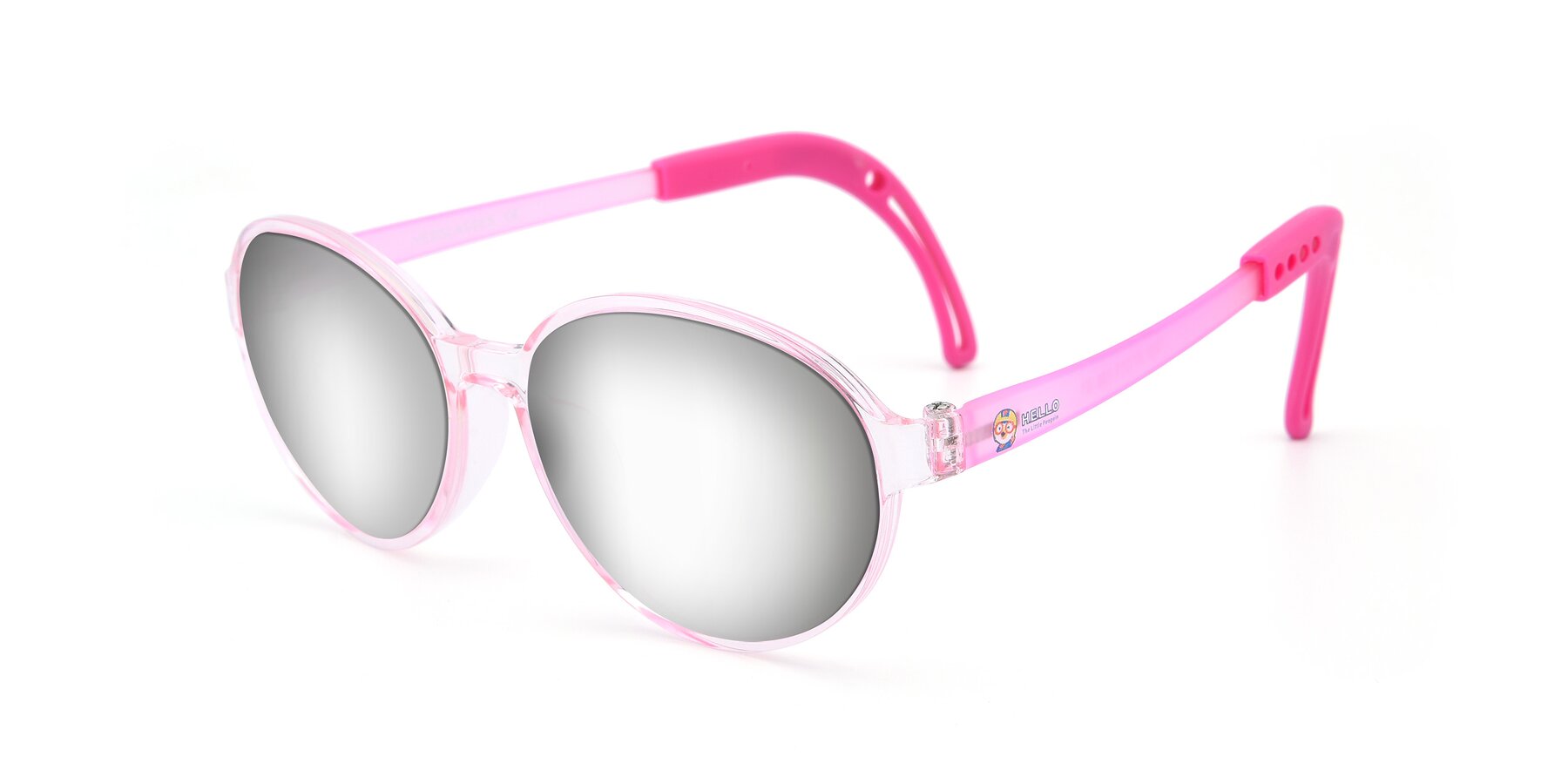 Angle of 1020 in Tranparent Pink with Silver Mirrored Lenses