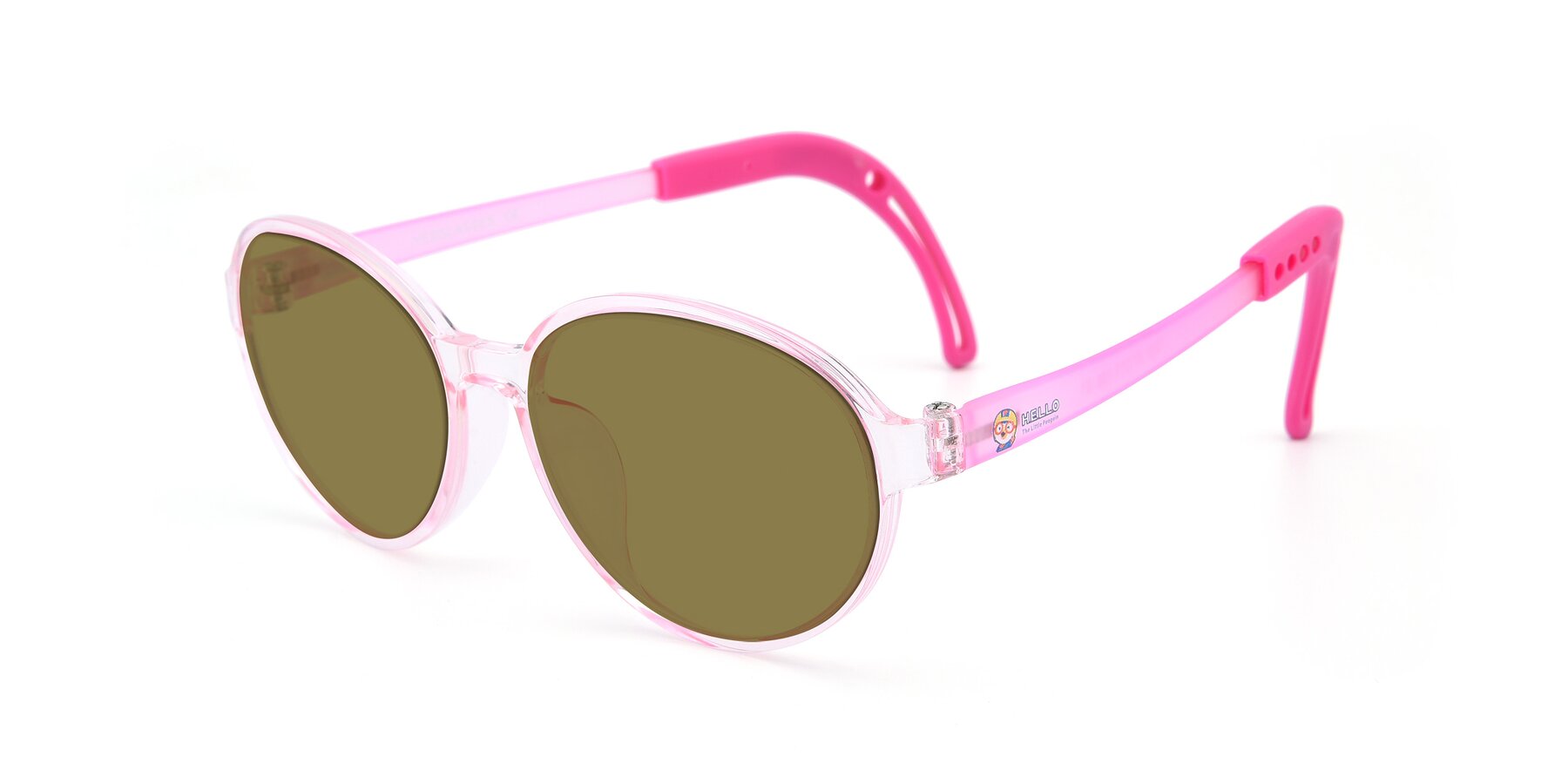 Angle of 1020 in Tranparent Pink with Brown Polarized Lenses