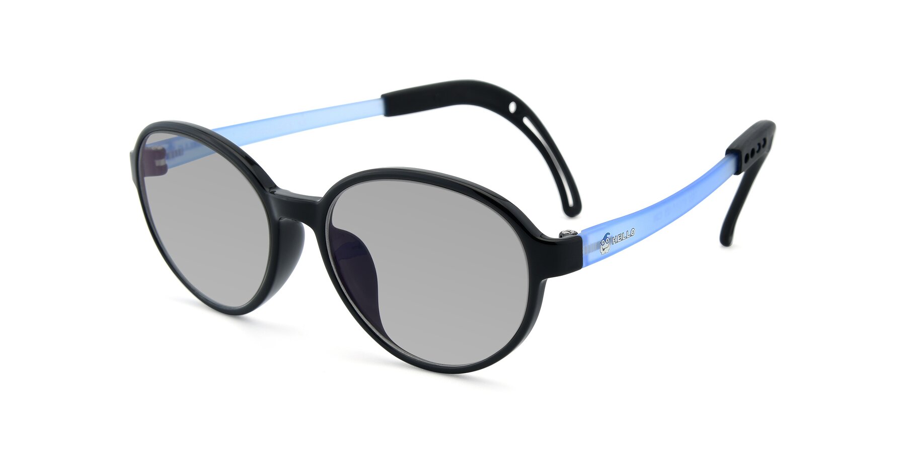 Angle of 1020 in Black-Blue with Light Gray Tinted Lenses