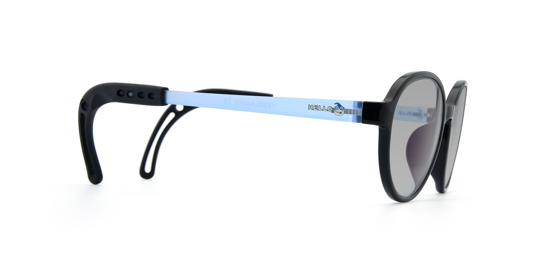 Side of 1020 in Black-Blue with Light Gray Tinted Lenses