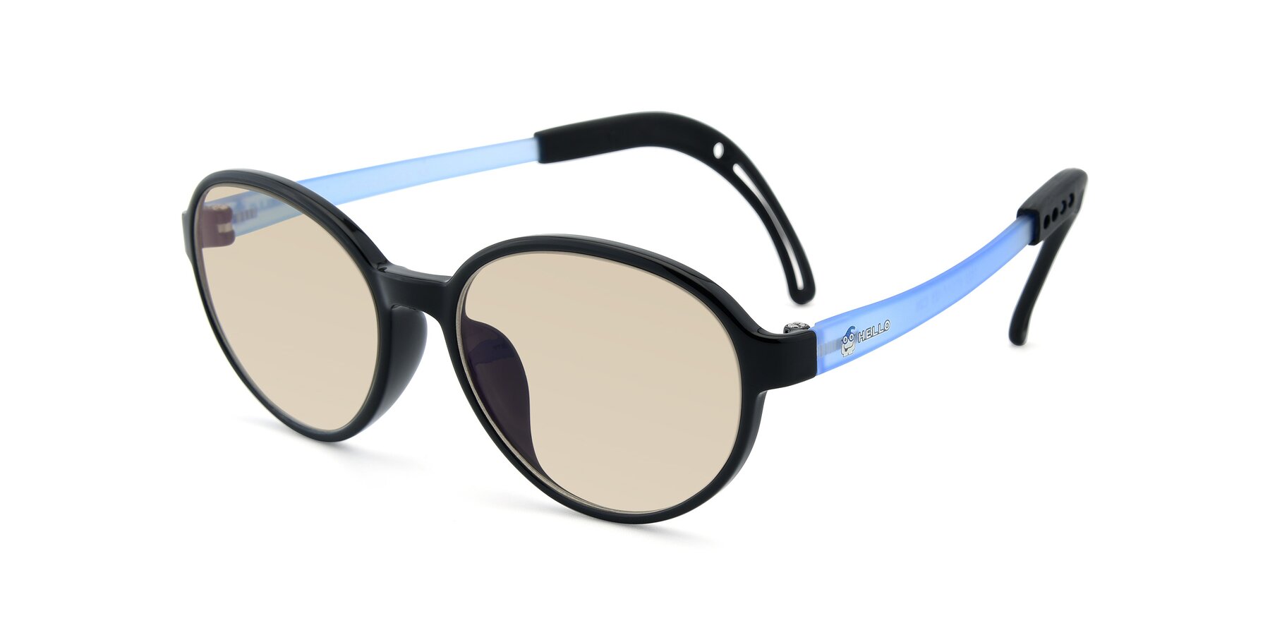 Angle of 1020 in Black-Blue with Light Brown Tinted Lenses