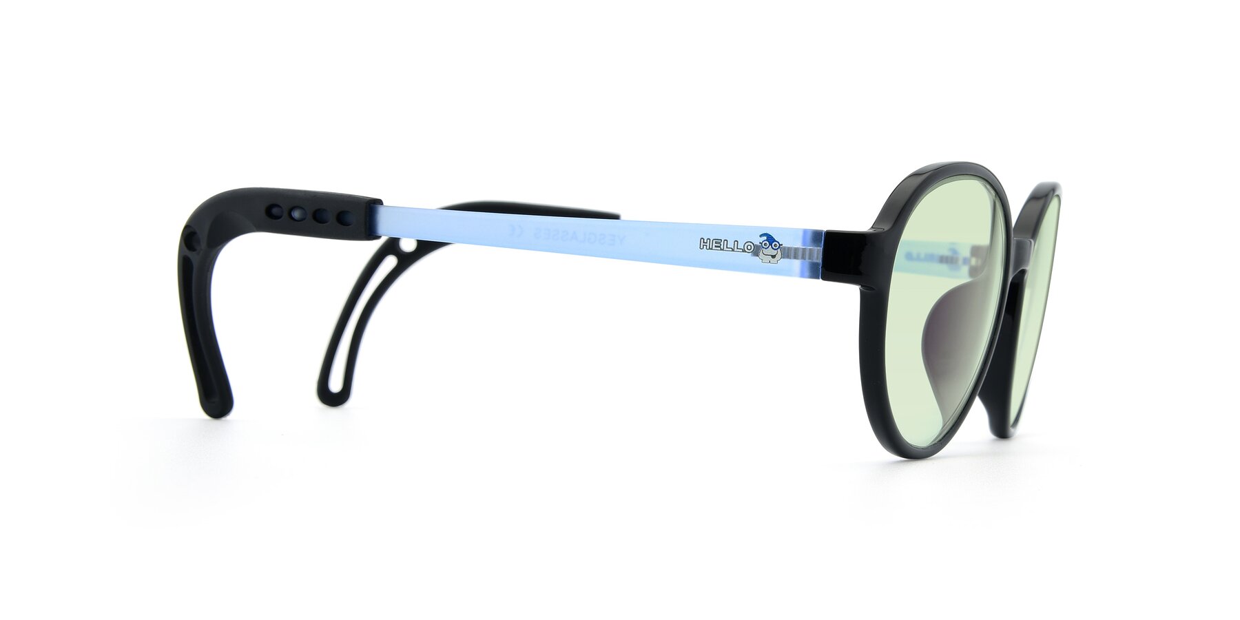 Side of 1020 in Black-Blue with Light Green Tinted Lenses