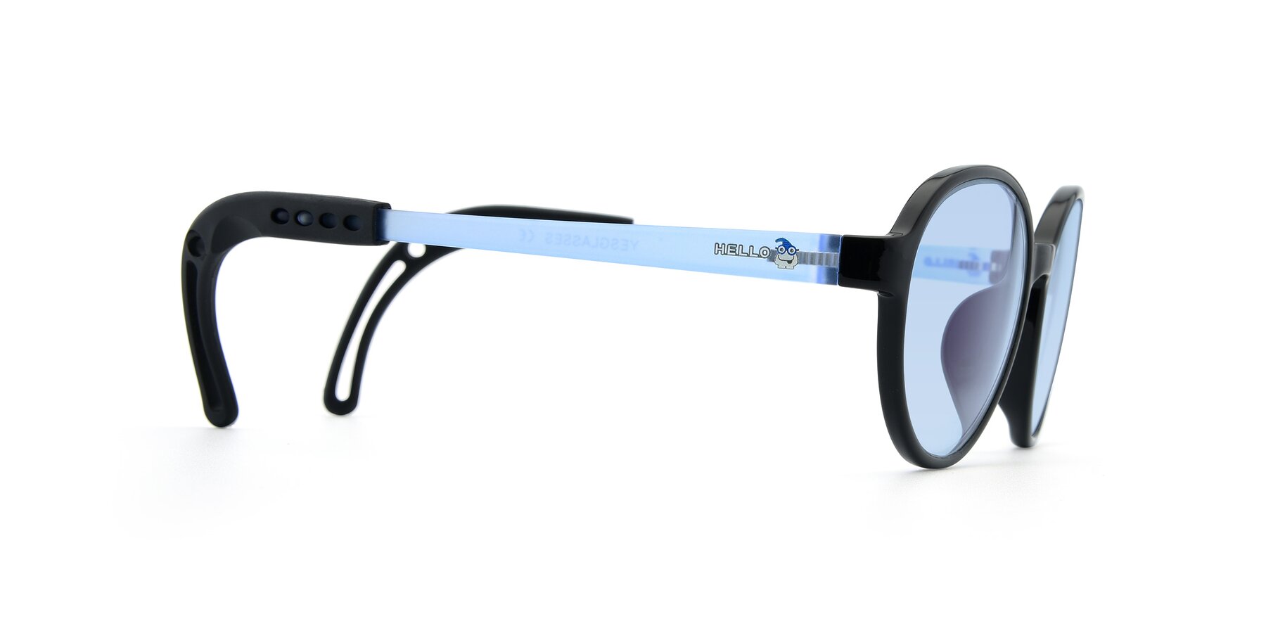 Side of 1020 in Black-Blue with Light Blue Tinted Lenses