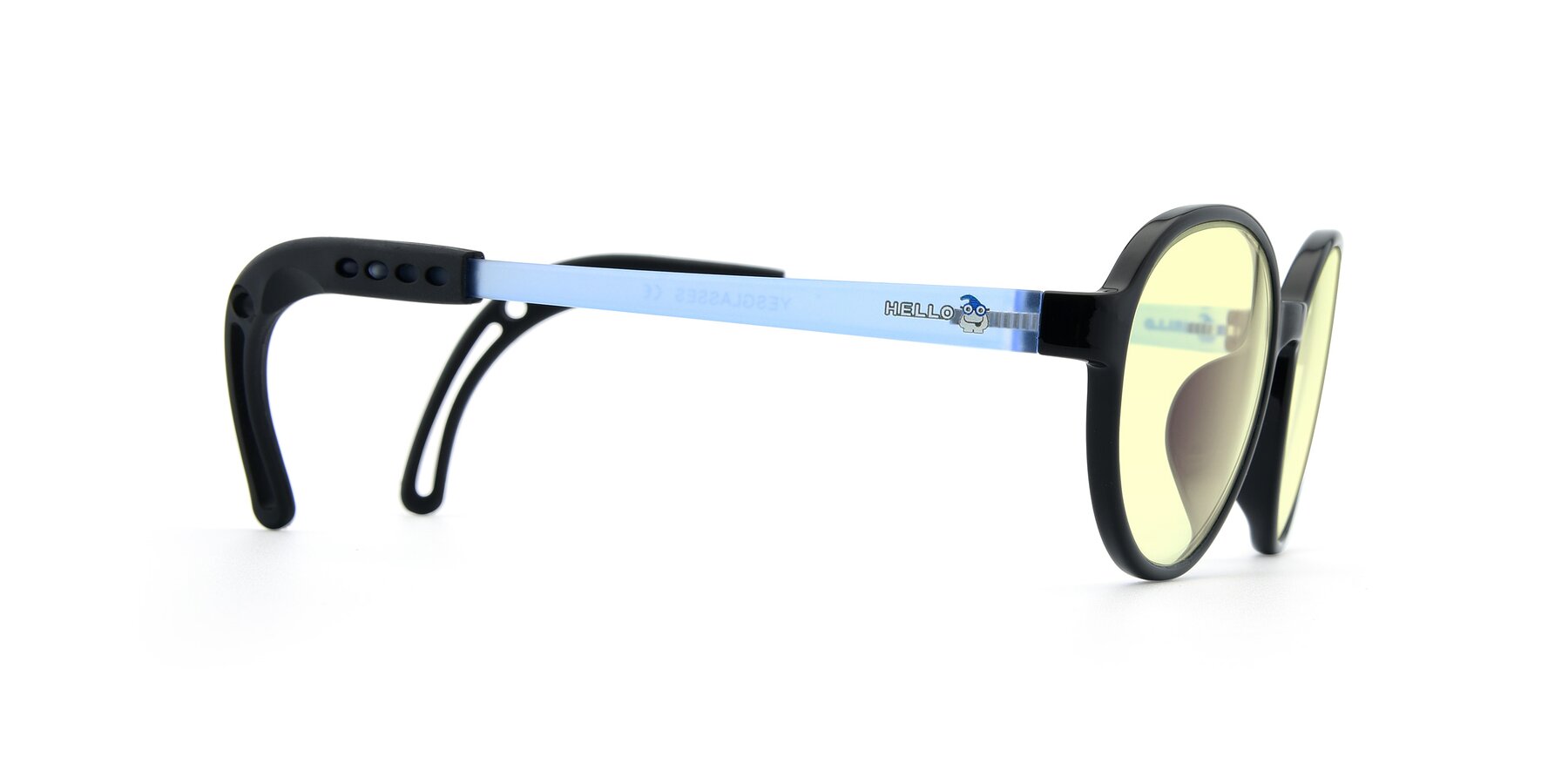 Side of 1020 in Black-Blue with Light Yellow Tinted Lenses