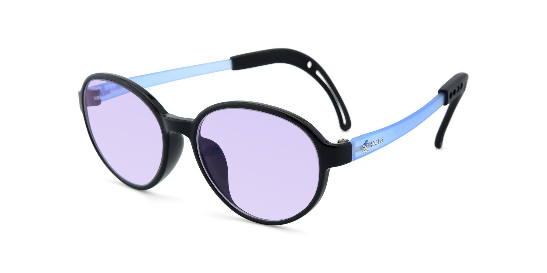 Angle of 1020 in Black-Blue with Light Purple Tinted Lenses