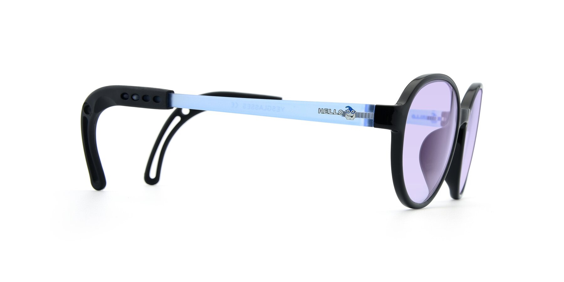 Side of 1020 in Black-Blue with Light Purple Tinted Lenses