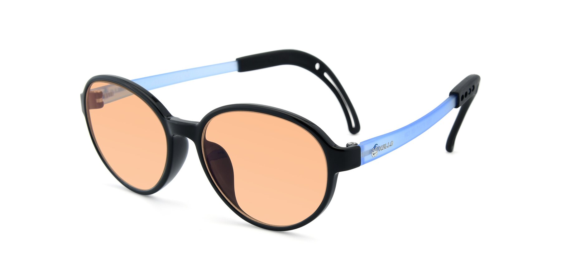Angle of 1020 in Black-Blue with Light Orange Tinted Lenses