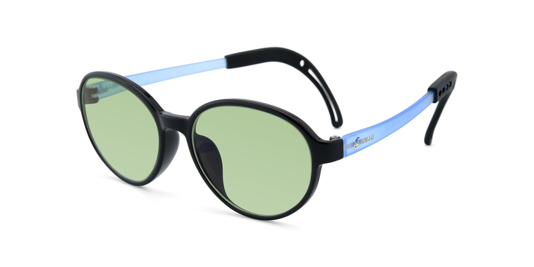 Angle of 1020 in Black-Blue with Medium Green Tinted Lenses
