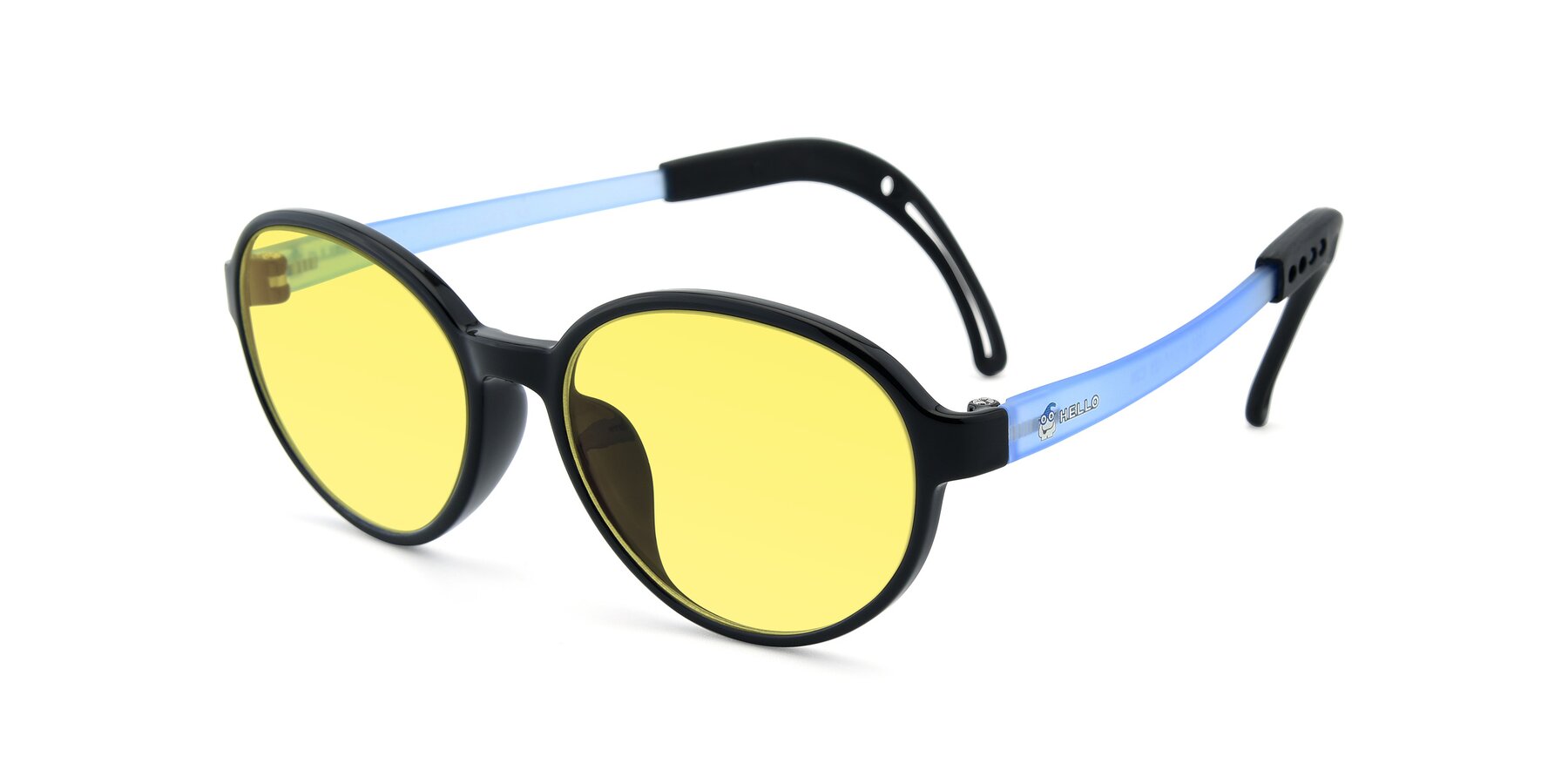 Angle of 1020 in Black-Blue with Medium Yellow Tinted Lenses