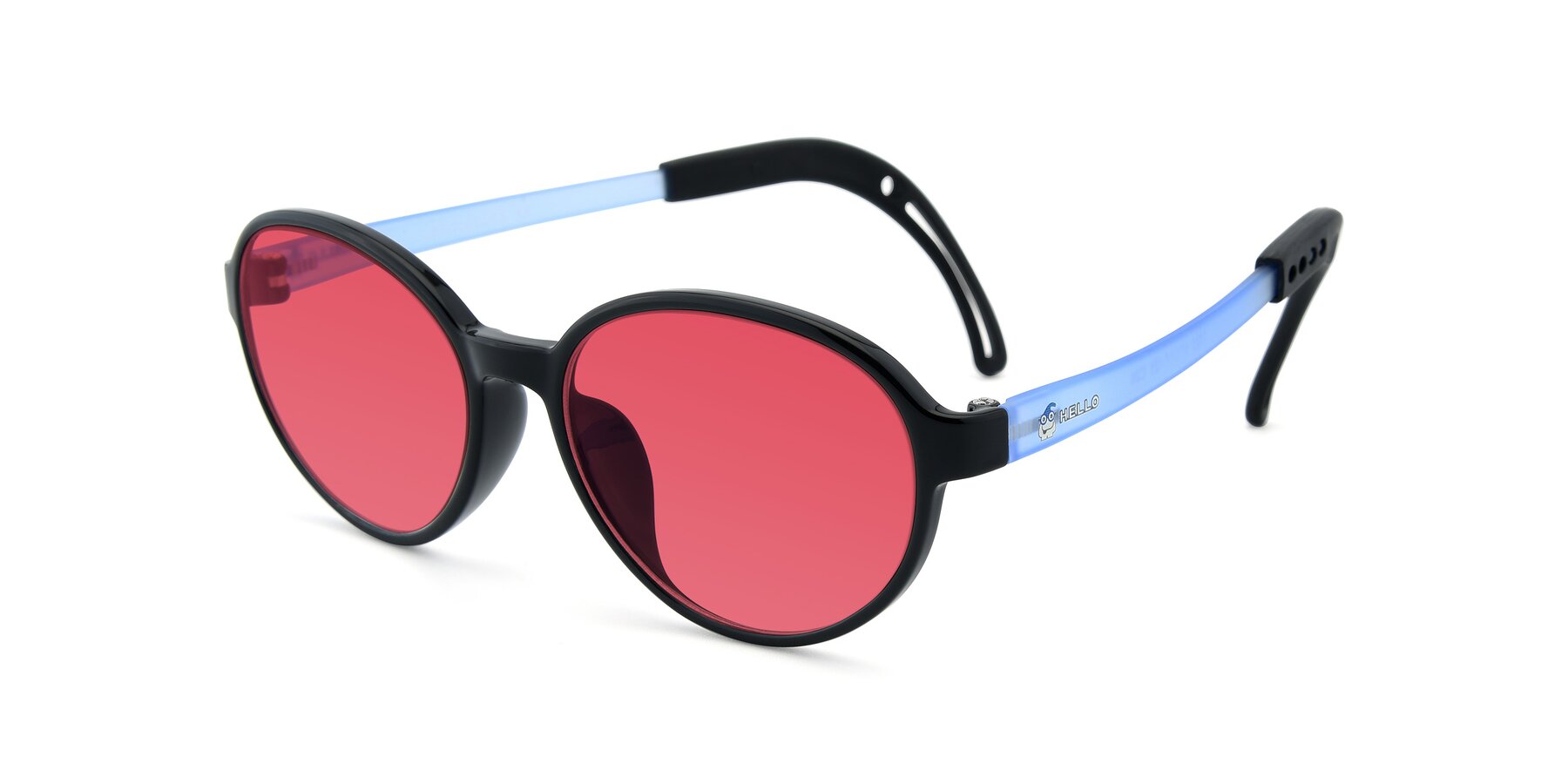 Angle of 1020 in Black-Blue with Red Tinted Lenses